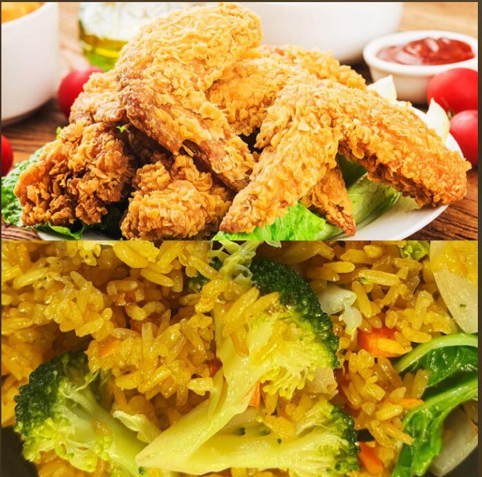 Chicken Wings W. Veggie Fried Rice