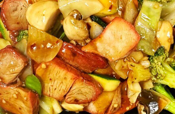 69. Roast Pork W. Mixed Vegetables