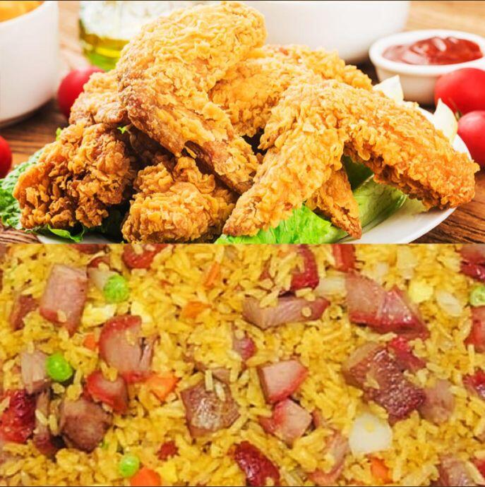 Chicken Wings W. Pork Fried Rice