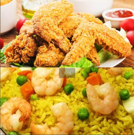 Chicken Wings W. Shrimp Fried Rice